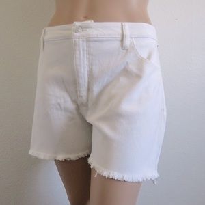 AVA & VIV Jeans Women's White Denim Cut Off Frayed Shorts Plus Size 18W NWOT